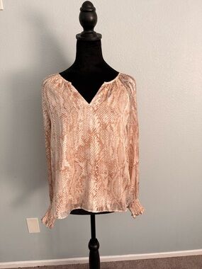 Snake print long sleeve blouse